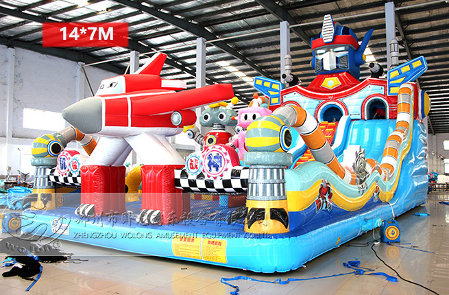 Robot inflatable slide for kids